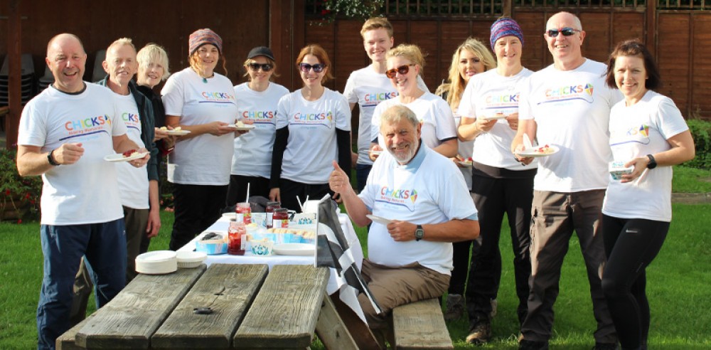 CHICKS Coast Path walkers having lunch
