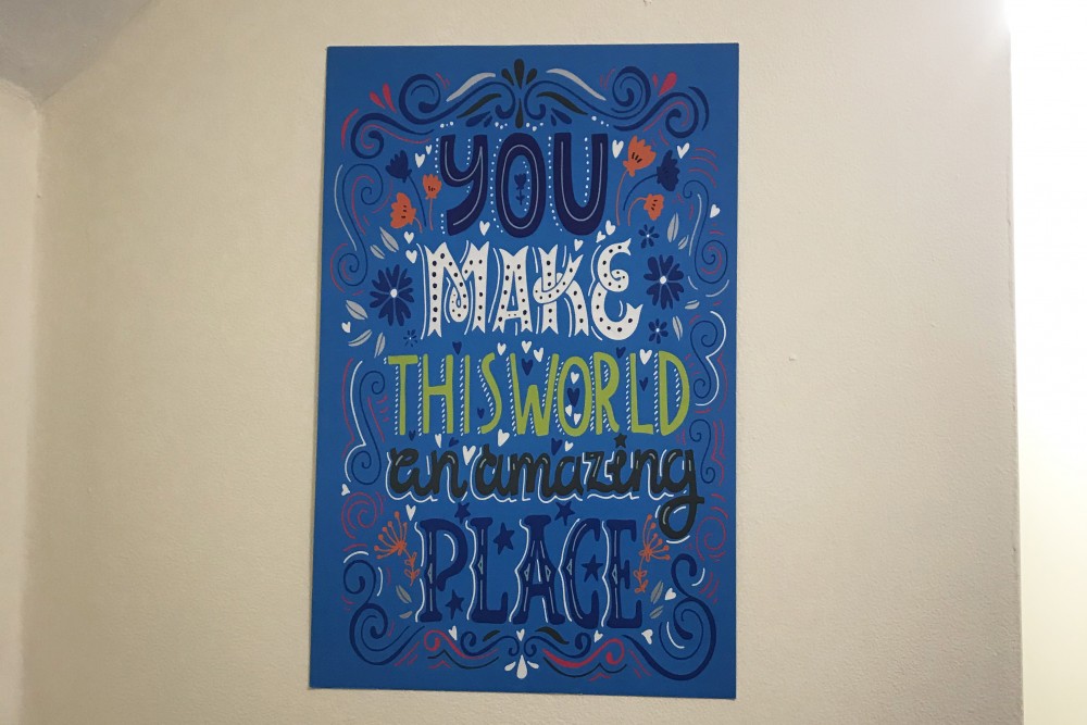 Inspirational poster in the dining room