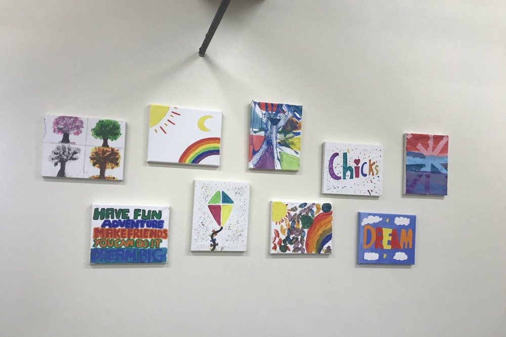 Children's canvases from the arts barn