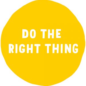 Do the right thing text in a circle